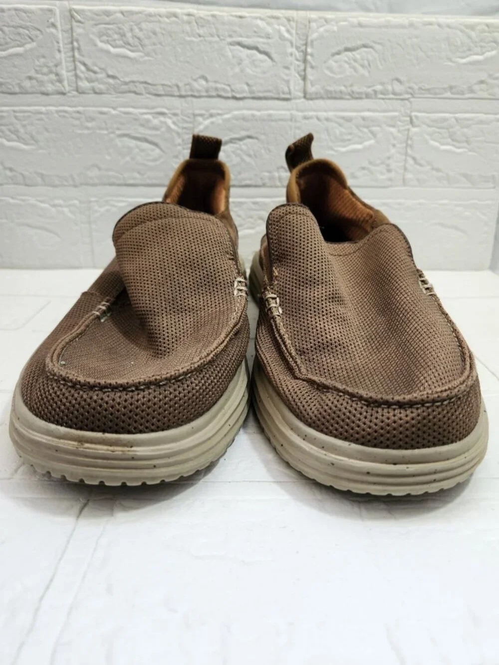 Skechers Classic Fit Air Cooled Loafers Men 11 Brown Memory Foam Slip On Comfort